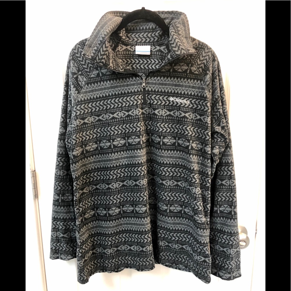 Columbia 3/4 Zip Light Fleece Grey Black XL